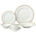 Lorenzo Import 24 Piece Porcelain Dinnerware Service, Gold - for 4 Georgette LH432